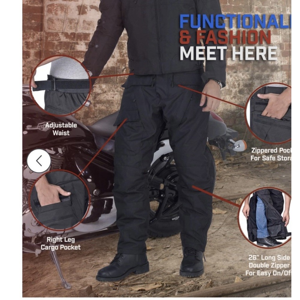 Motorcycle Pants For Men Waterproof armor protective 34/32 Wicked‎ Stock